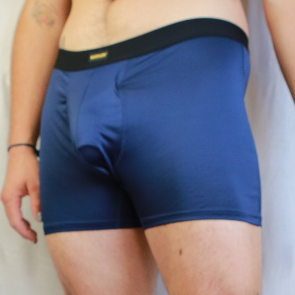 Rustler from Wrangler Navy Blue Satin Stretch Dual Lined Pouch Boxer Briefs XXL